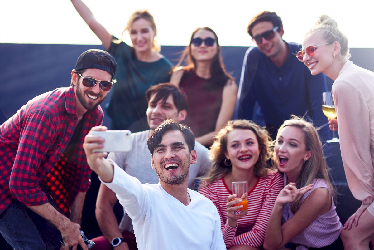 positive young people making selfie 2021 09 02 15 00 07 utc